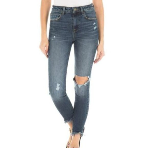 Fidelity Denim Luna Ripped High Waist Crop Skinny - Picture 1 of 3